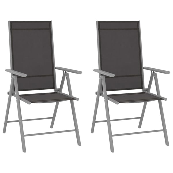 vidaXL foldbare havestole 2 stk. textilene sort