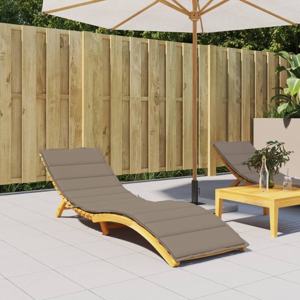 vidaXL hynde til liggestol 200x60x3 cm oxfordstof gråbrun