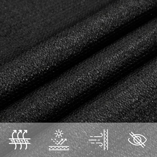 vidaXL Solseil 160 g/m² svart 3,5x5 m HDPE