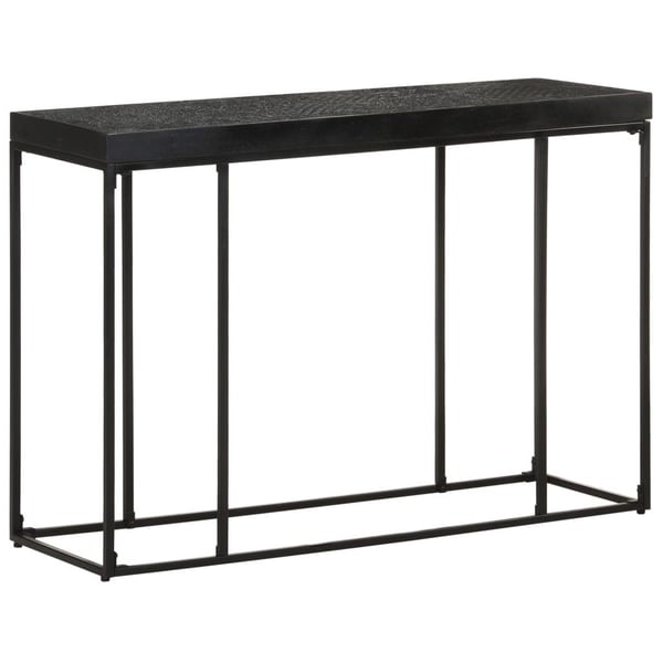 vidaXL Konsollbord svart 110x35x76 cm heltre akasie og mango