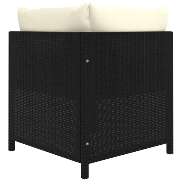vidaXL loungesæt til haven 6 dele med hynder polyrattan sort