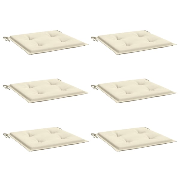 vidaXL hynder til havestol 6 stk. 50x50x2 cm oxfordstof cremefarvet
