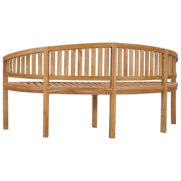 vidaXL bananbænk 180 cm massivt teaktræ