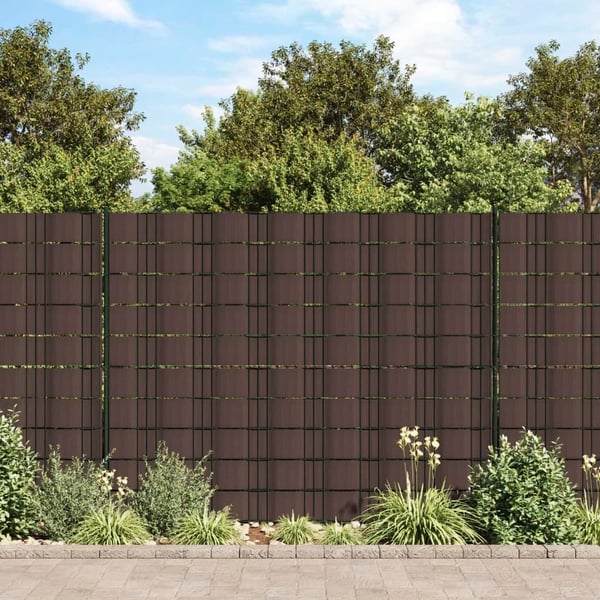 vidaXL Hageskjerm 4 stk PVC 35x0,19 m brun