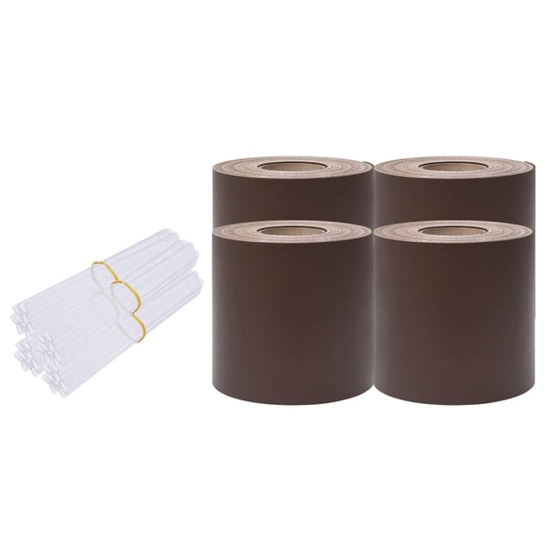 vidaXL Hageskjerm 4 stk PVC 35x0,19 m brun