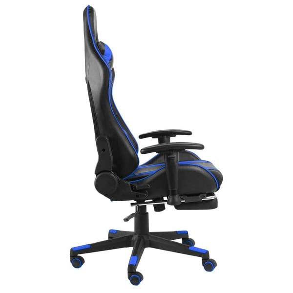 vidaXL drejelig gamingstol med fodstøtte PVC blå