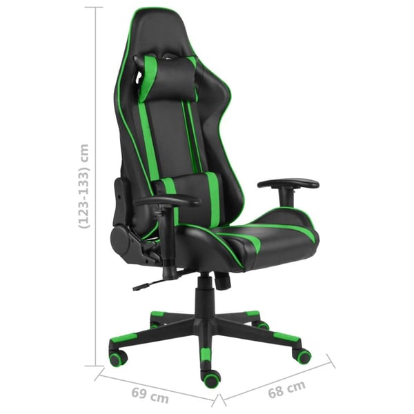 vidaXL drejelig gamingstol PVC grøn