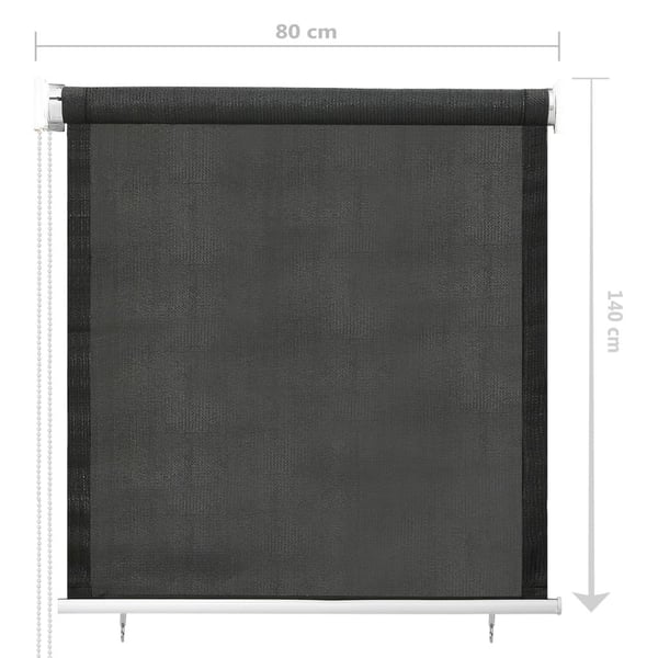 vidaXL Utendørs rullegardin 80x140 cm antrasitt