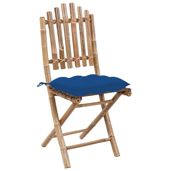 vidaXL foldbare havestole 2 stk. med hynder bambus