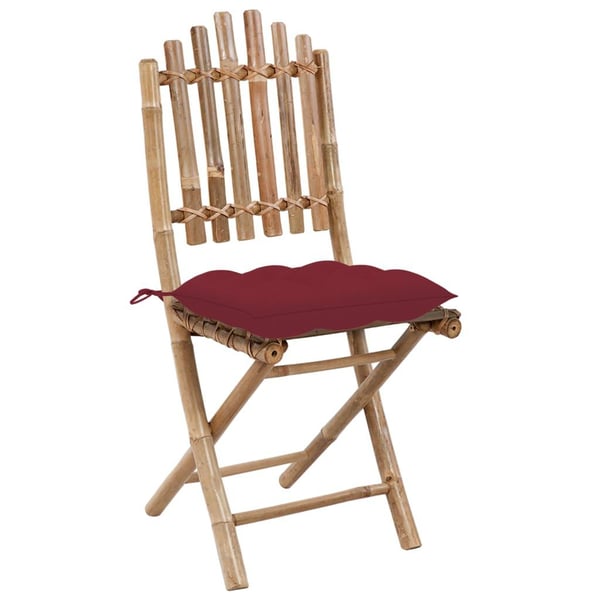 vidaXL foldbare havestole 2 stk. med hynder bambus