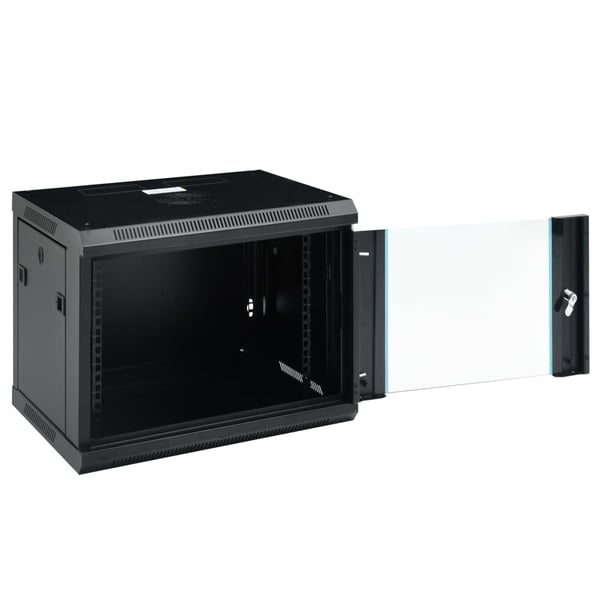 vidaXL 9U Seinäkiinnitettävä verkkolaitekaappi 19" IP20 600x450x510 mm