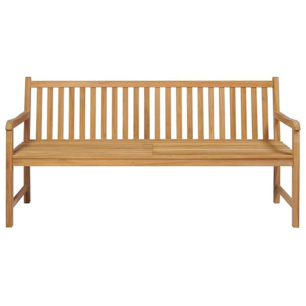 vidaXL havebænk med beige hynde 175 cm massivt teaktræ