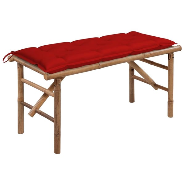 vidaXL foldbar havebænk med hynde 118 cm bambus