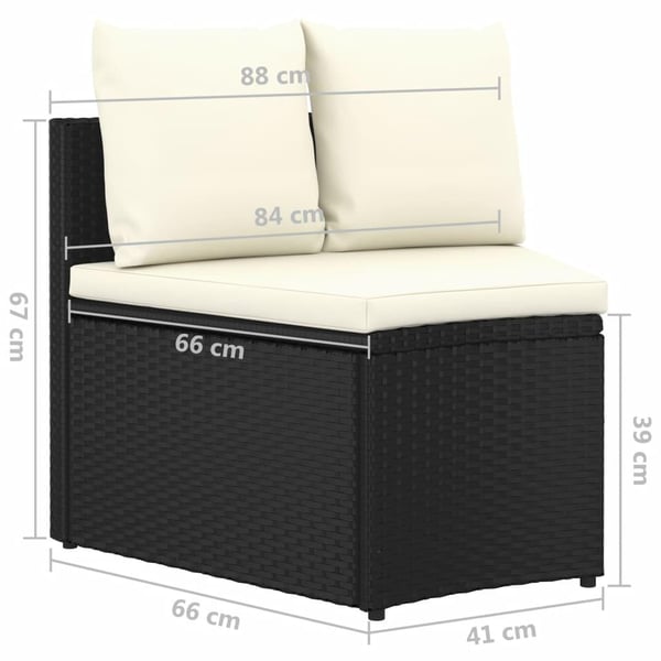 vidaXL sofasæt til haven 9 dele med hynder polyrattan sort