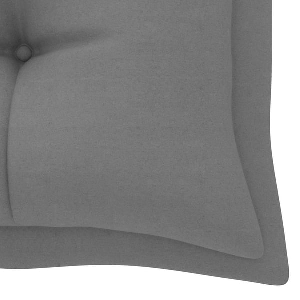 vidaXL havebænk med grå hynde 175 cm massivt teaktræ