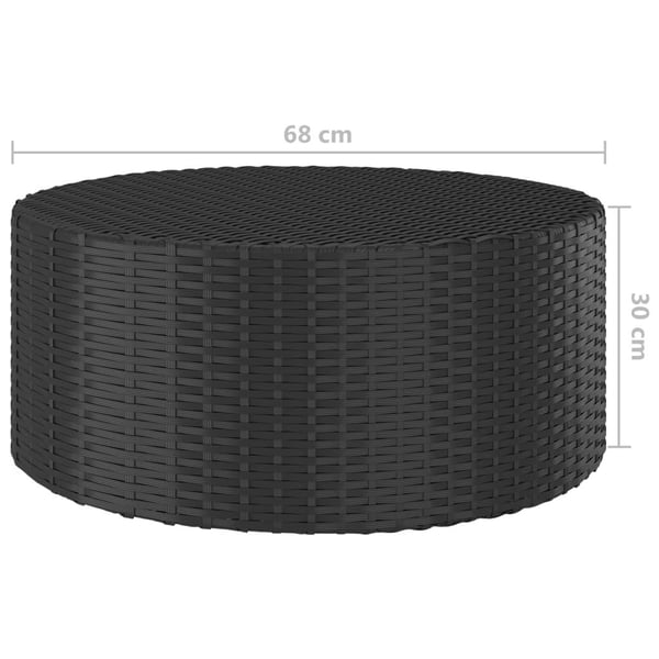 vidaXL tebord 68x68x30 cm polyrattan sort