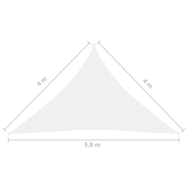 vidaXL Solseil oxfordstoff trekantet 4x4x5,8 m hvit