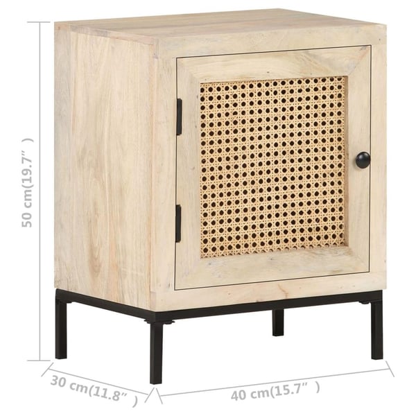 vidaXL Nattbord 40x30x50 cm heltre mango og naturlig stokk
