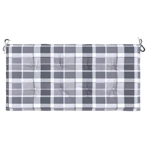 vidaXL hynde til havebænk 120x50x3 cm oxfordstof ternet grå