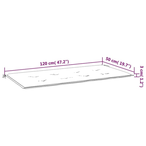 vidaXL hynde til havebænk 100x50x3 cm oxfordstof ternet grå