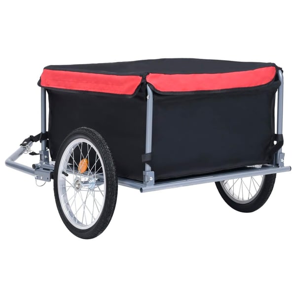 vidaXL cykelvogn 65 kg sort og rød