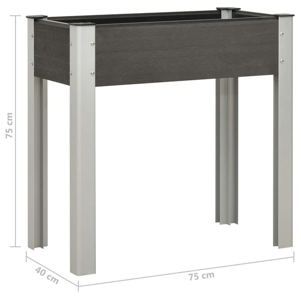 vidaXL højbed 75x40x75 cm WPC grå
