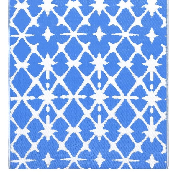 vidaXL Uteteppe ARAKIL blå og hvit 80x150 cm PP