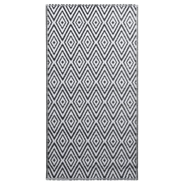 vidaXL Uteteppe ARAKIL hvit og svart 120x180 cm PP