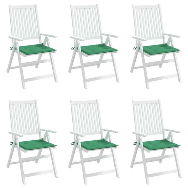 vidaXL hynder til havestol 6 stk. 40x40x3 cm oxfordstof grøn