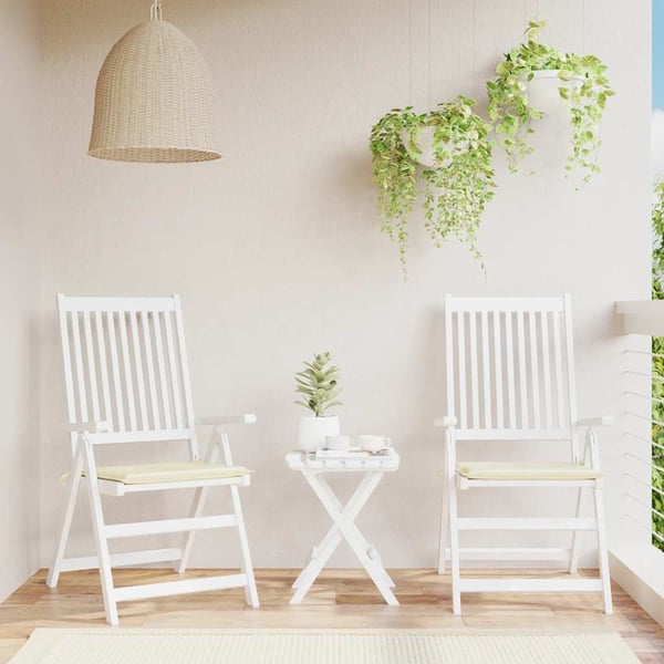 vidaXL hynder til havestol 2 stk. 40x40x3 cm oxfordstof cremefarvet