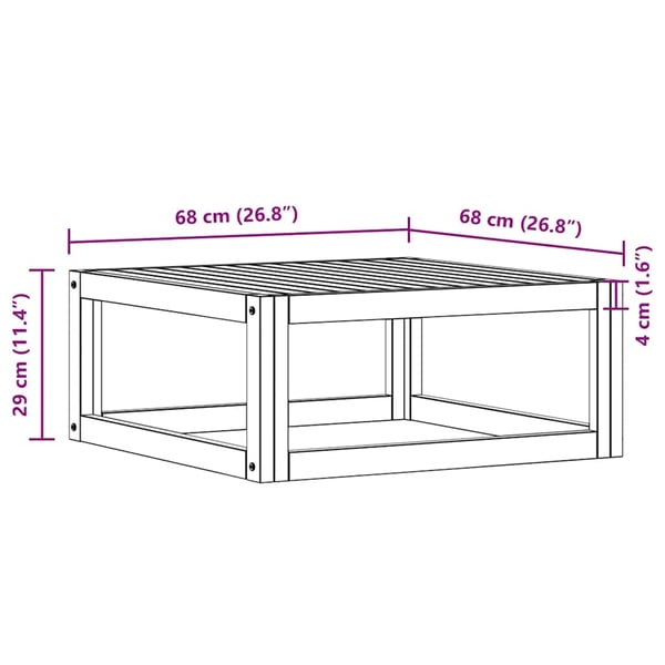 vidaXL sofabord 68x68x29 cm massivt akacietræ