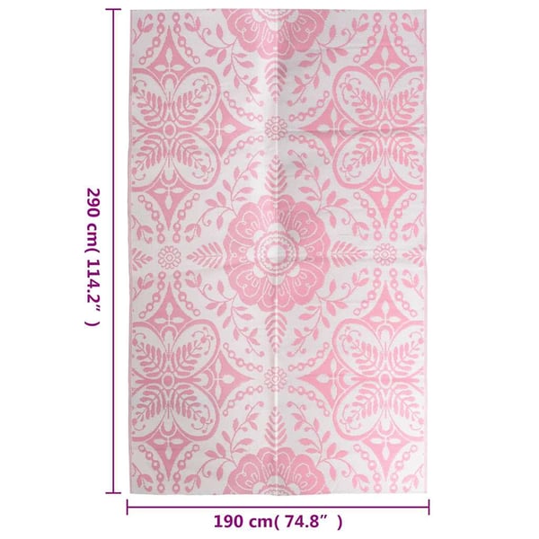 vidaXL Ulkomatto ARAKIL Pinkki 190x290 cm PP