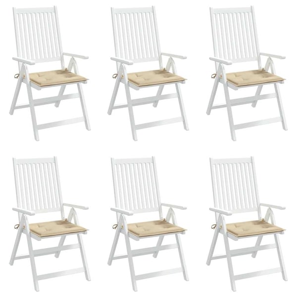vidaXL hynder til havestol 6 stk. 40x40x3 cm oxfordstof beige
