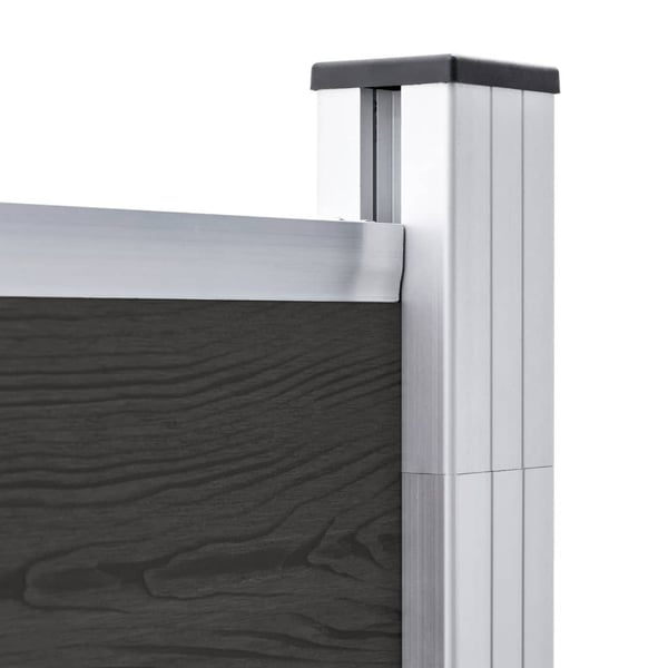 vidaXL hegnspanel 180x186 cm WPC sort
