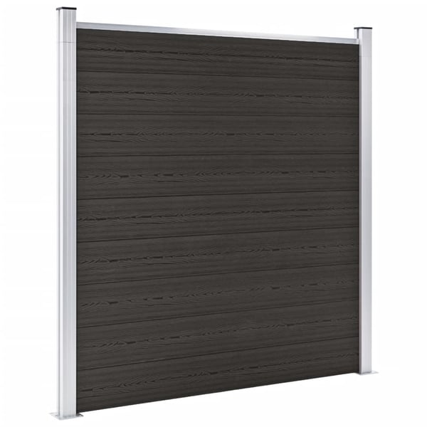 vidaXL hegnspanel 180x186 cm WPC sort