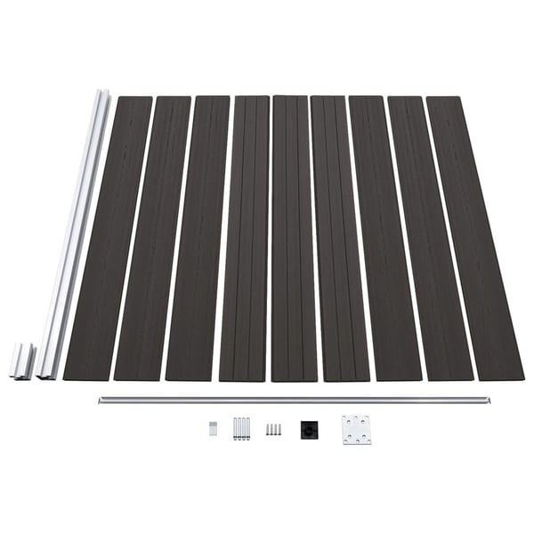 vidaXL hegnspanel 175x186 cm WPC sort