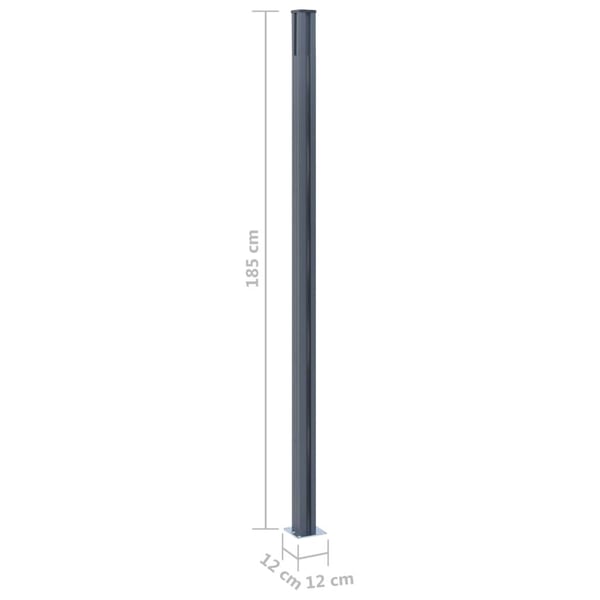 vidaXL Gjerdestolper 2 stk mørkegrå 185 cm aluminium