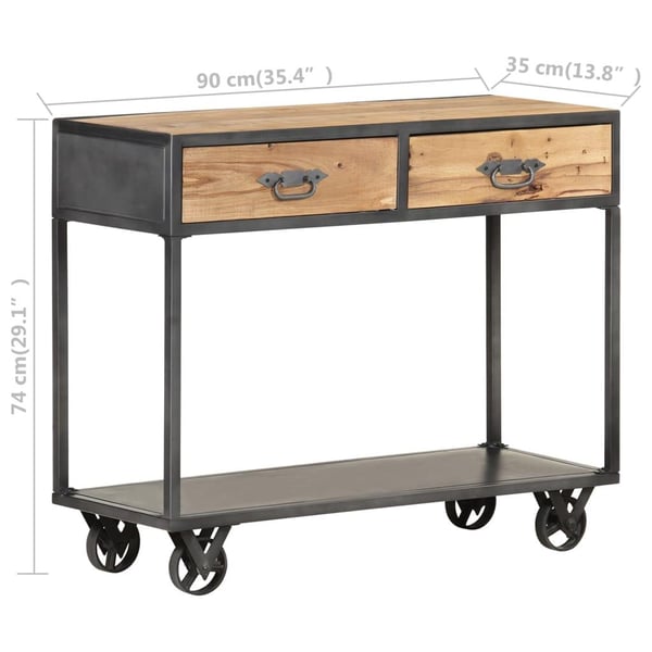 vidaXL Konsollbord 90x35x74 cm gjenvunnet heltre