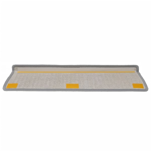 vidaXL Trappematter 15 stk 65x21x4 cm lysegrå rektangulær kant