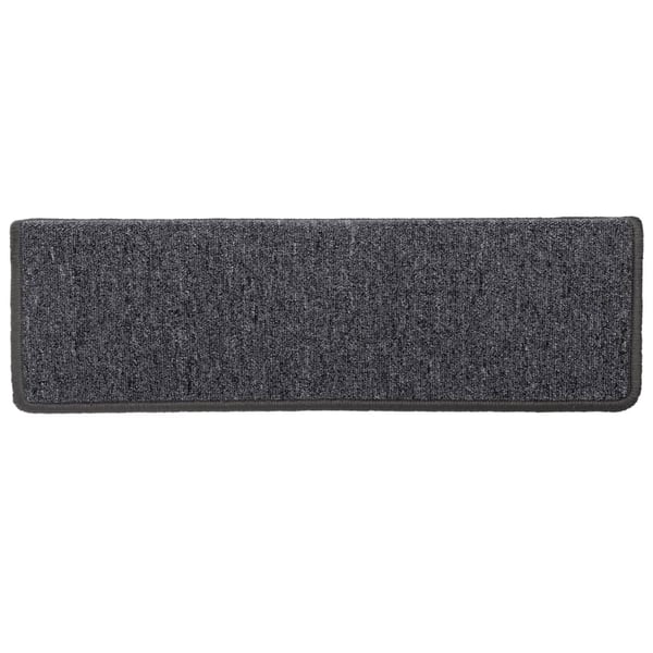 vidaXL 15 stk. trappemåtter 65x21x4 cm grå og sort