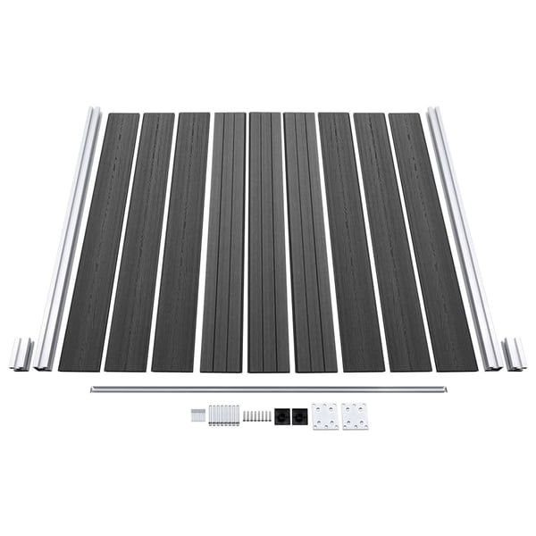 vidaXL Aitapaneelisarja WPC 353x186 cm musta