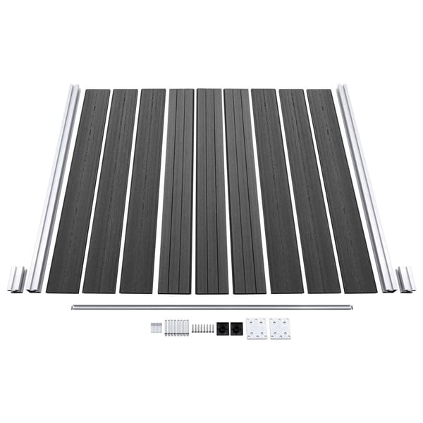 vidaXL Aitapaneelisarja WPC 1218x186 cm musta