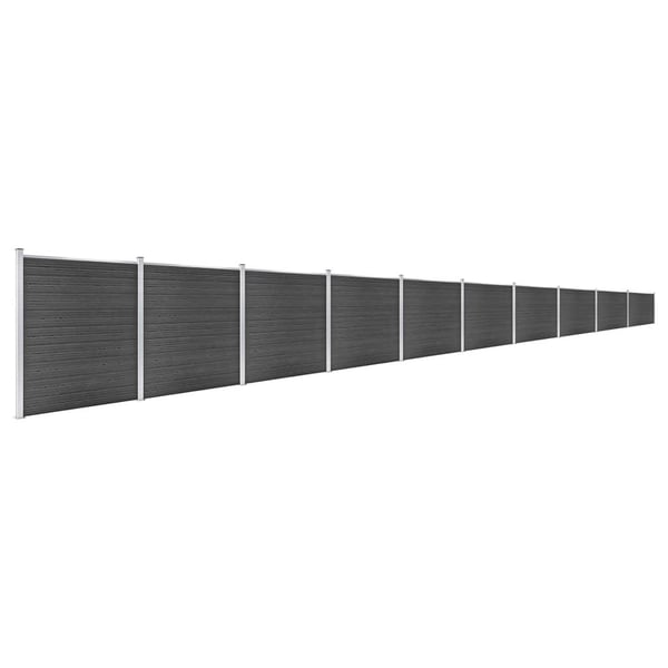 vidaXL Aitapaneelisarja WPC 1737x186 cm musta