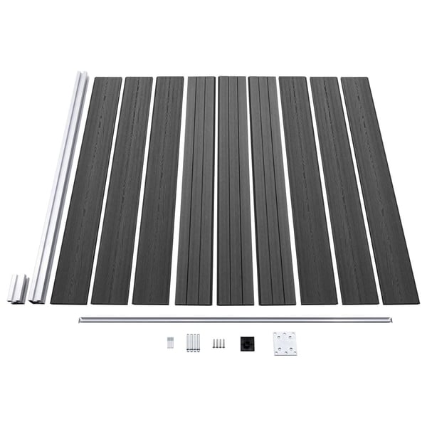 vidaXL hegnspanelsæt 1564x186 cm WPC sort