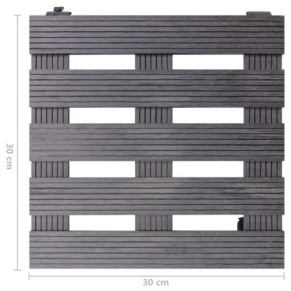 vidaXL Pottetraller 2 stk grå 30x30x7,5 cm WPC