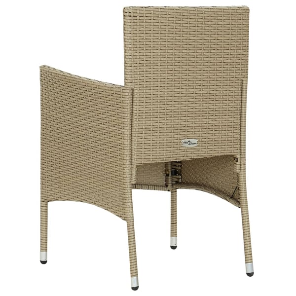 vidaXL spisebordssæt til haven 5 dele polyrattan og glas beige
