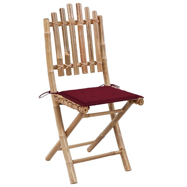 vidaXL foldbare havestole 2 stk. med hynder bambus
