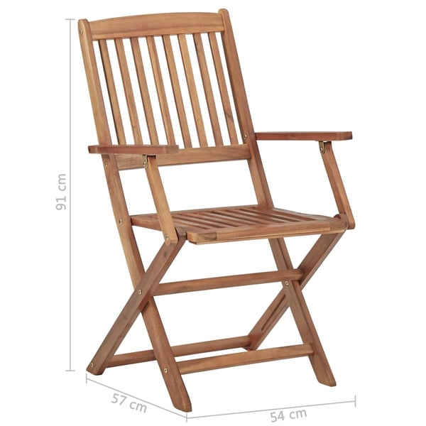 vidaXL Klappstoler 2 stk heltre akasie