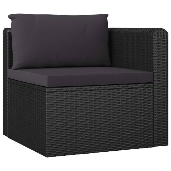 vidaXL loungesæt til haven 9 dele med hynder polyrattan sort