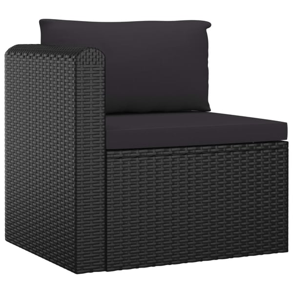 vidaXL loungesæt til haven 9 dele med hynder polyrattan sort